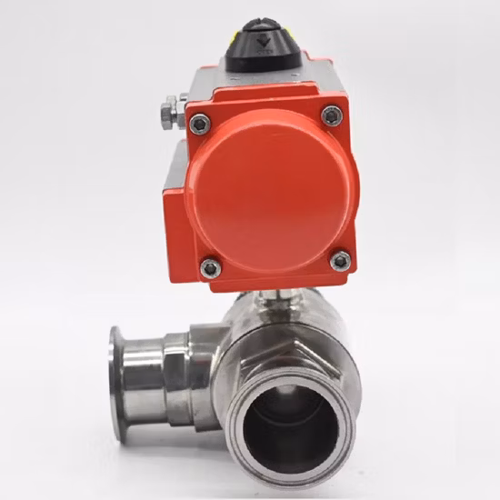 3개의 클램프와 캐비티 시트가 있는 2방향 3방향 위생 볼 밸브